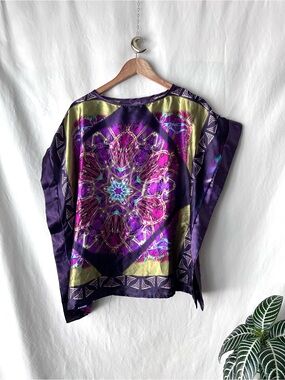 Purple Mandala-Print Tunic Top for Women